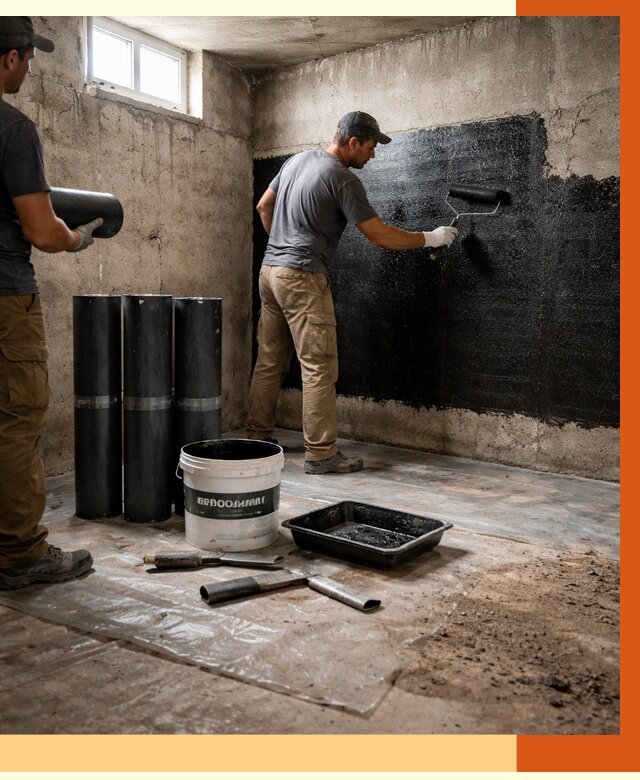 Гидроизоляция подвала в Краснокаменске от 3577 руб. под ключ | Профессионально — ТепломастерКсн