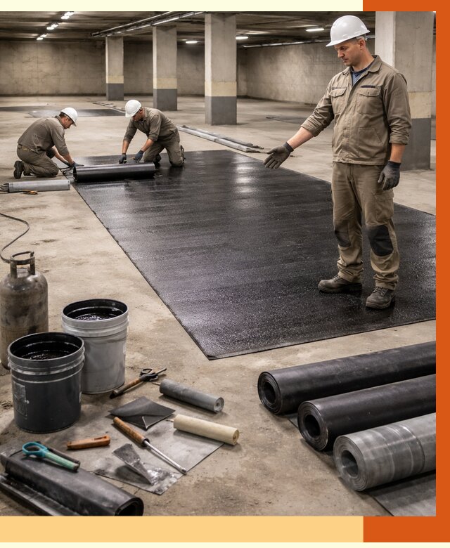 Гидроизоляция паркинга в Краснокаменске от 1227 руб/м² — профессиональная защита | ТепломастерКсн