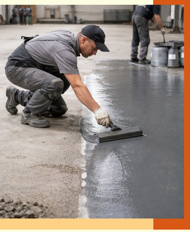 Гидроизоляция промышленного пола в Краснокаменске от 1227 руб./м2 — ТепломастерКсн специалисты под ключ