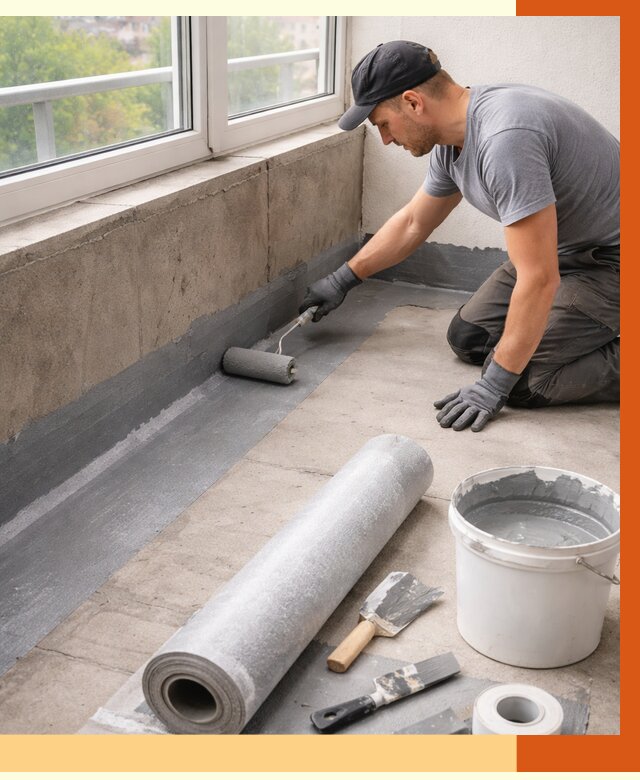 Профессиональная гидроизоляция балкона в Краснокаменске от 4293 руб. | ТепломастерКсн