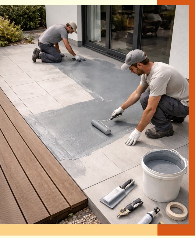 Гидроизоляция террасы в Краснокаменске под ключ от 7666 руб./м² | ТепломастерКсн