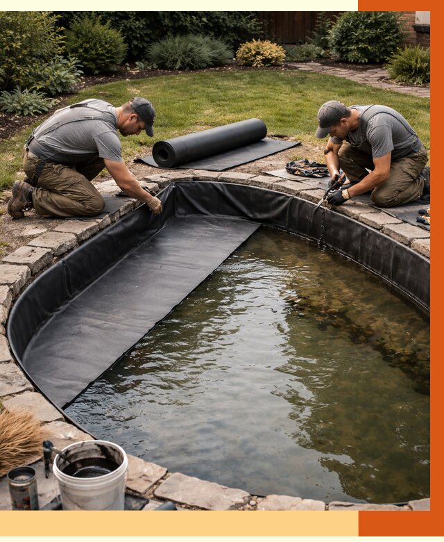 Гидроизоляция пруда в Краснокаменске от 15332 руб. под ключ | ТепломастерКсн профессионально