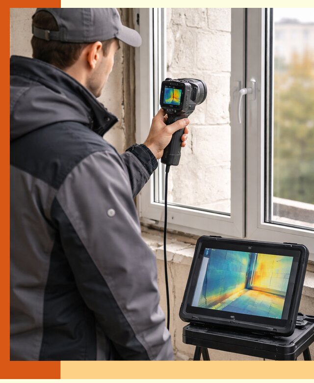 Тепловизионное обследование дома в Краснокаменске для выявления утечек тепла