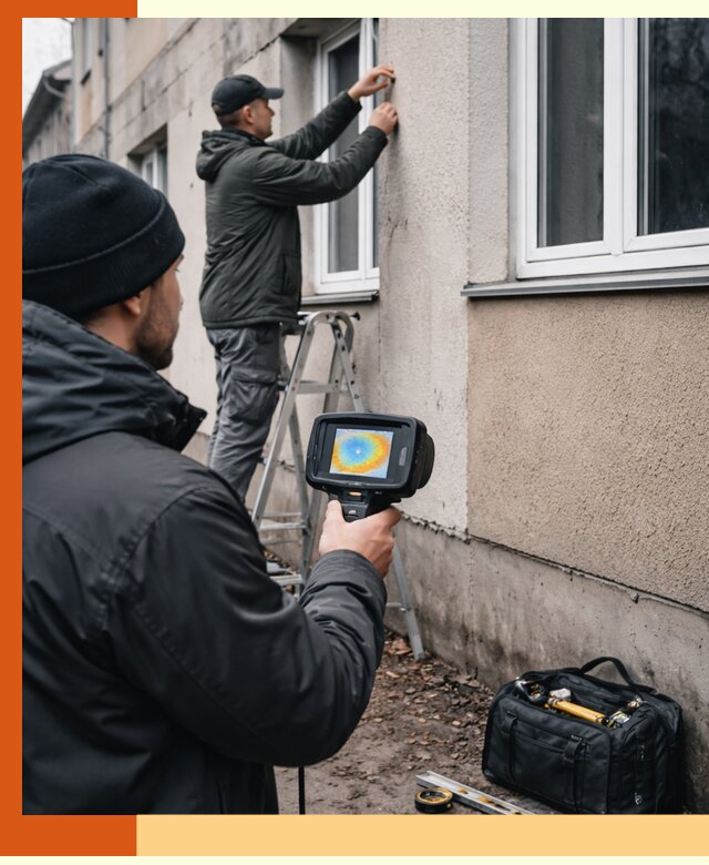 Тепловизионное обследование фасада в Краснокаменске для выявления дефектов