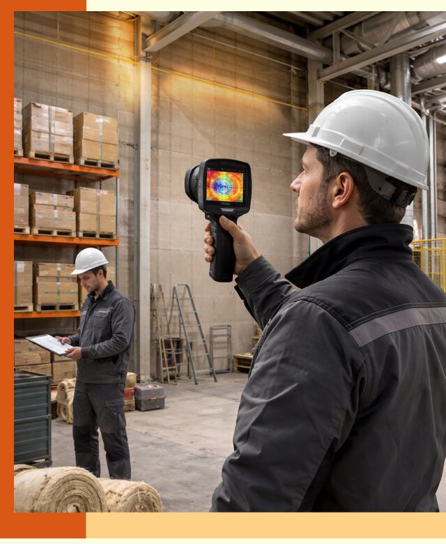 Тепловизионное обследование склада и выявление утечек в Краснокаменске