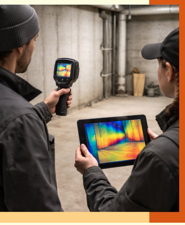 Тепловизионное обследование подвала в Краснокаменске от 4599 руб. — проверка гидроизоляции | ТепломастерКсн