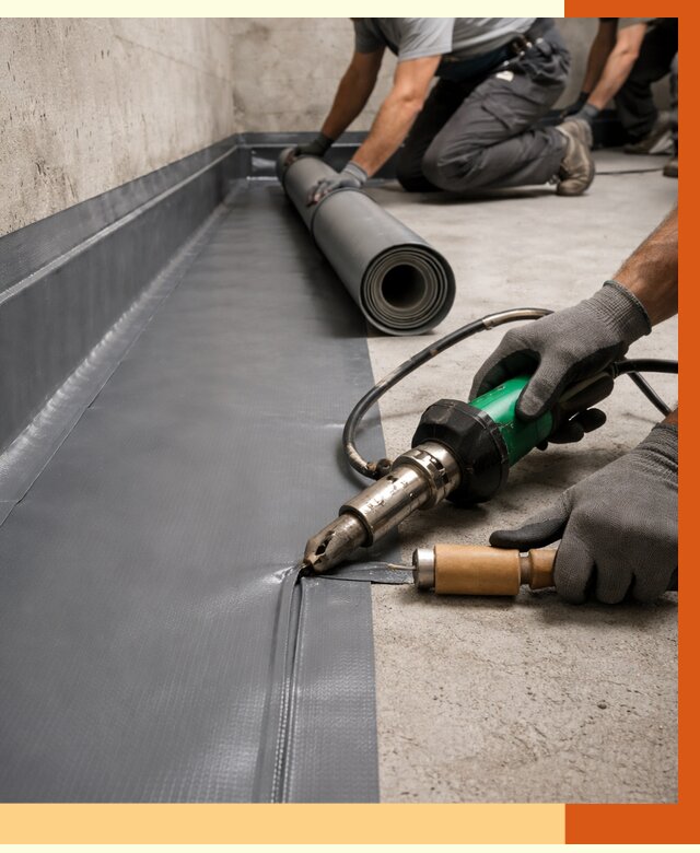 Монтаж гидроизоляционной мембраны в Краснокаменске от 1017 руб/м2 | ТепломастерКсн